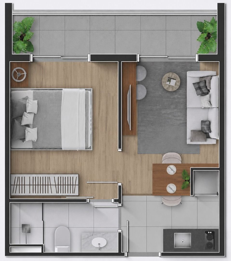 REVENDA - Apartamento com 1 dormitório à venda, 31 m² por R$ 494.000 - Rebouças - Curitiba/PR - foto 4