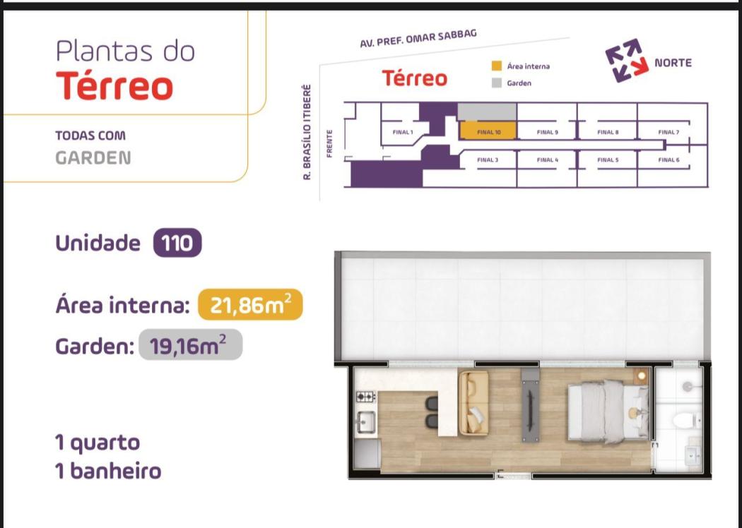 Apartamento Garden com 1 dormitório à venda, 41 m² por R$ 350.000,00 - Jardim Botânico - Curitiba/PR - foto 4