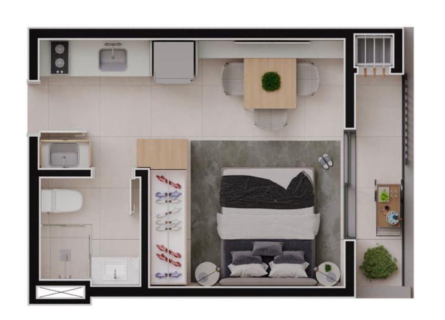 Studio à venda, 27 m² por R$ 393.300 - Alto da Glória - foto 2