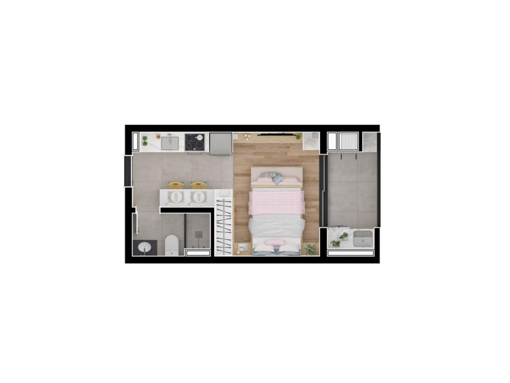 Studio com 1 dormitório à venda, 26 m² por R$ 250.000,00 - Bacacheri - Curitiba/PR - foto 2