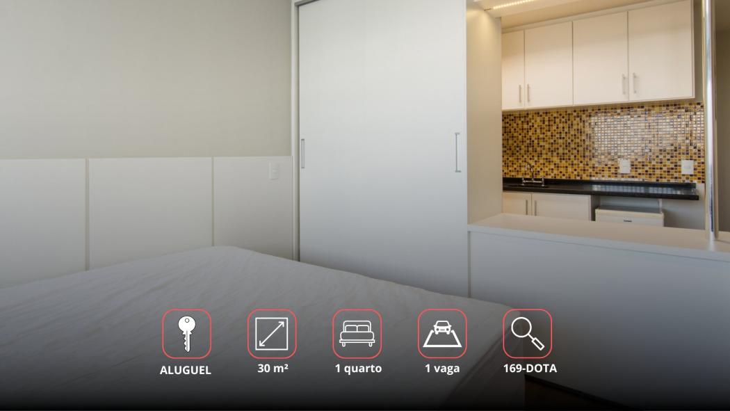 STUDIO MOBILIADO COM VAGA NO CENTRO CÍVICO