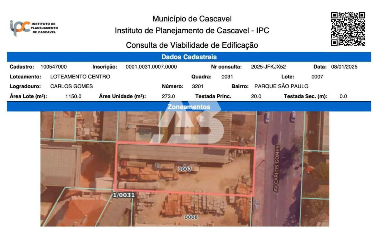 Terreno à venda, 2100 m² por R$ 8.000.000,00 - Parque São Paulo - Cascavel/PR - foto 3